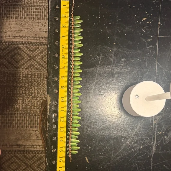 Green Enamel and Copper Matisse Necklace - Picture 2 of 6